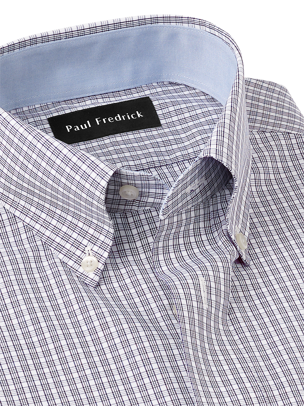 Alternate Image of Non-iron Cotton Plaid Dress Shirt With Contrast Trim-2