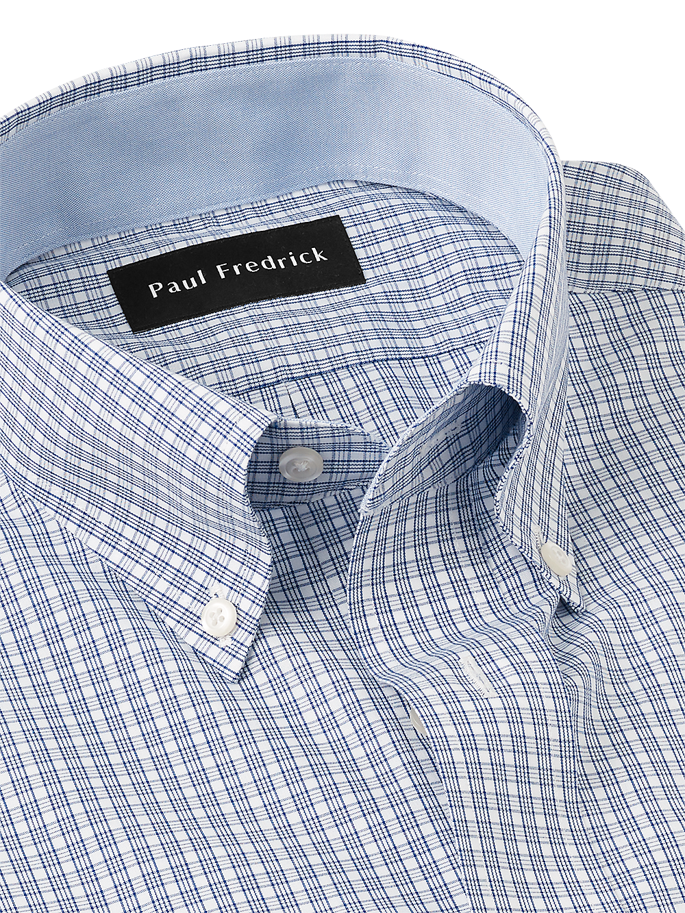 Alternate Image of Non-iron Cotton Plaid Dress Shirt With Contrast Trim-2