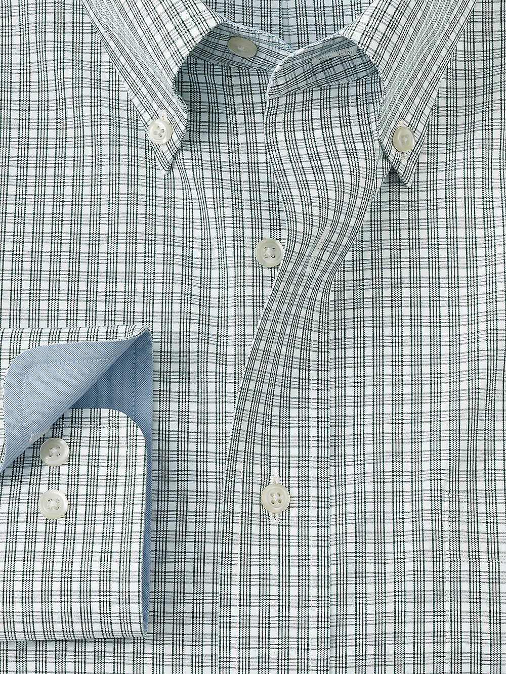 Alternate Image of Non-iron Cotton Plaid Dress Shirt With Contrast Trim-1
