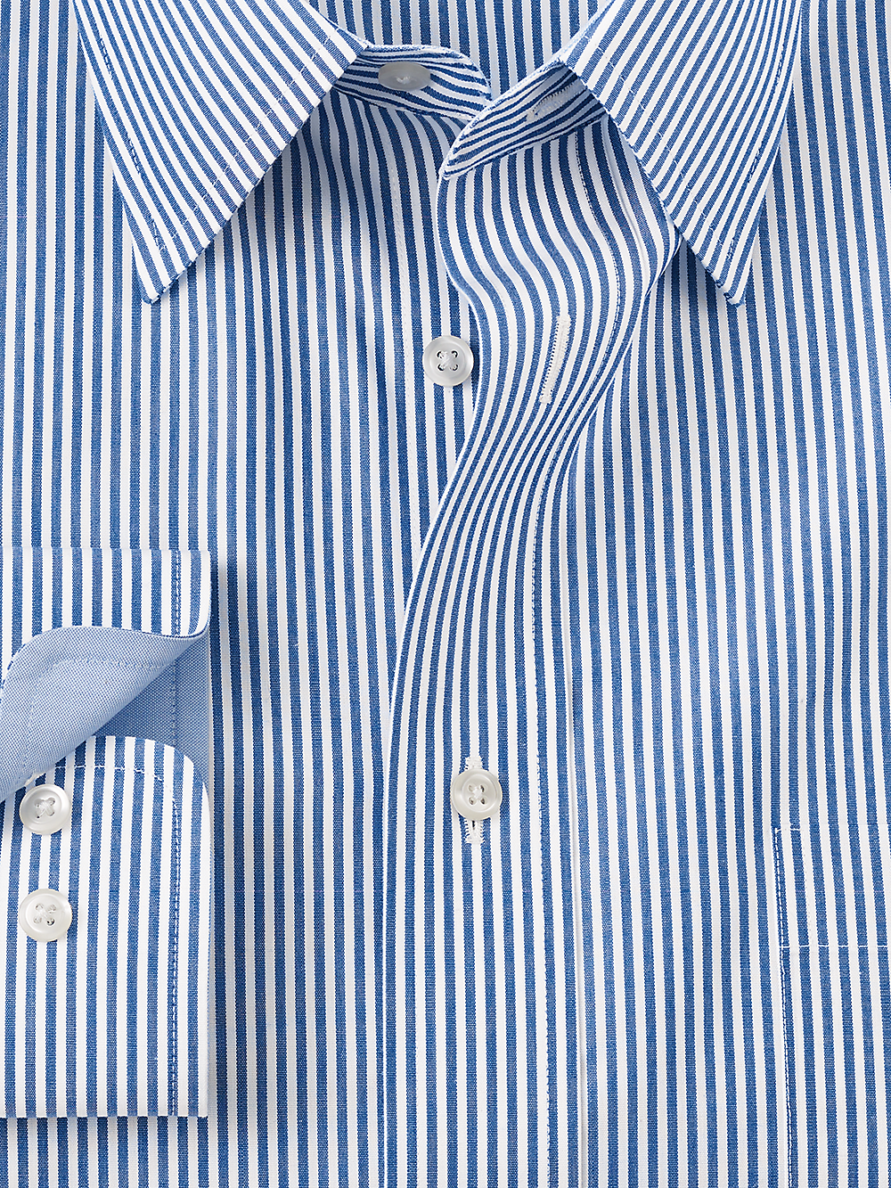 Alternate Image of Non-iron Cotton Stripe Dress Shirt With Contrast Trim-1