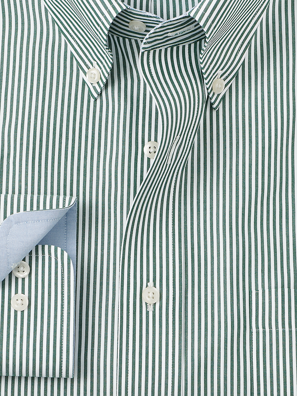 Alternate Image of Non-iron Cotton Stripe Dress Shirt With Contrast Trim-1