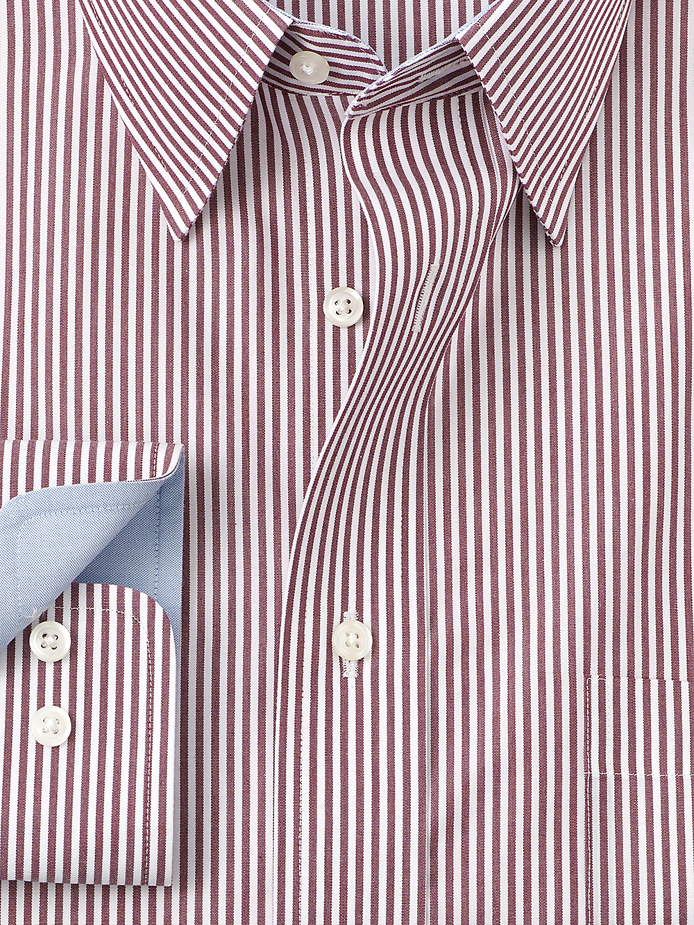 Alternate Image of Non-iron Cotton Stripe Dress Shirt With Contrast Trim-1