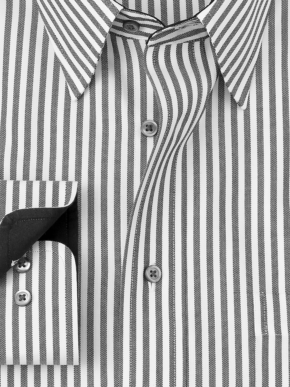 Alternate Image of Non-iron Cotton Stripe Dress Shirt With Contrast Trim-1