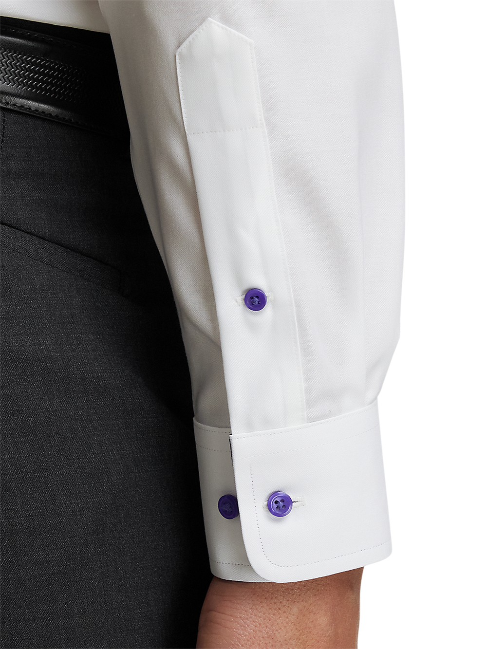 Alternate Image of Comfort Stretch Non-iron Solid Dress Shirt With Contrast Trim-3