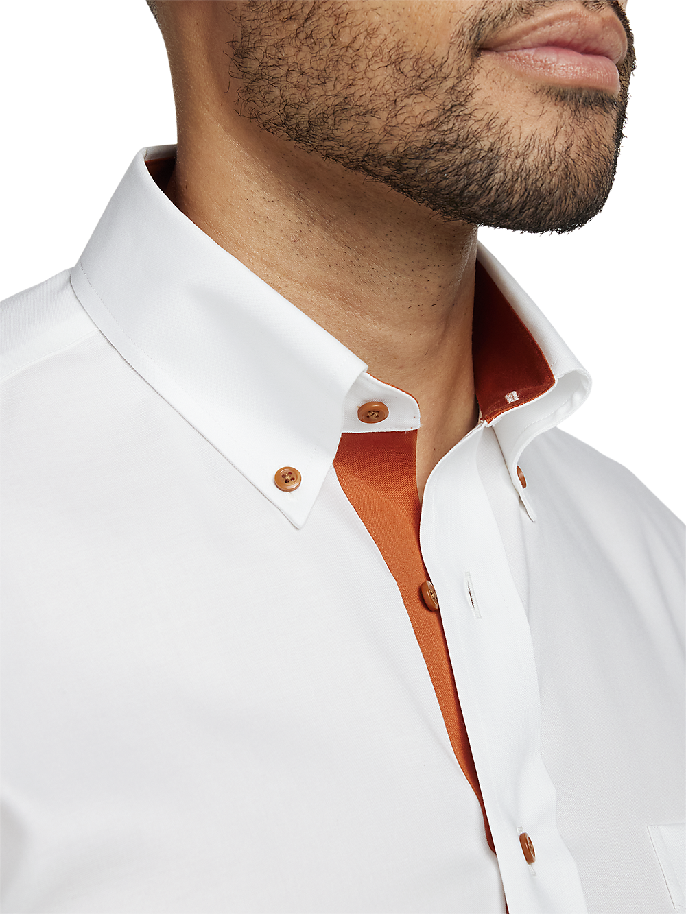 Alternate Image of Comfort Stretch Non-iron Solid Dress Shirt With Contrast Trim-2