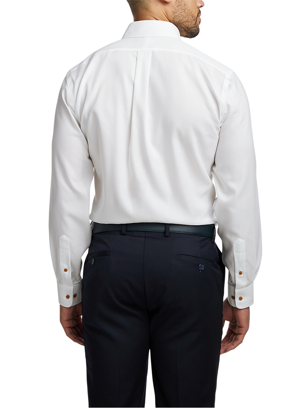 Alternate Image of Comfort Stretch Non-iron Solid Dress Shirt With Contrast Trim-4