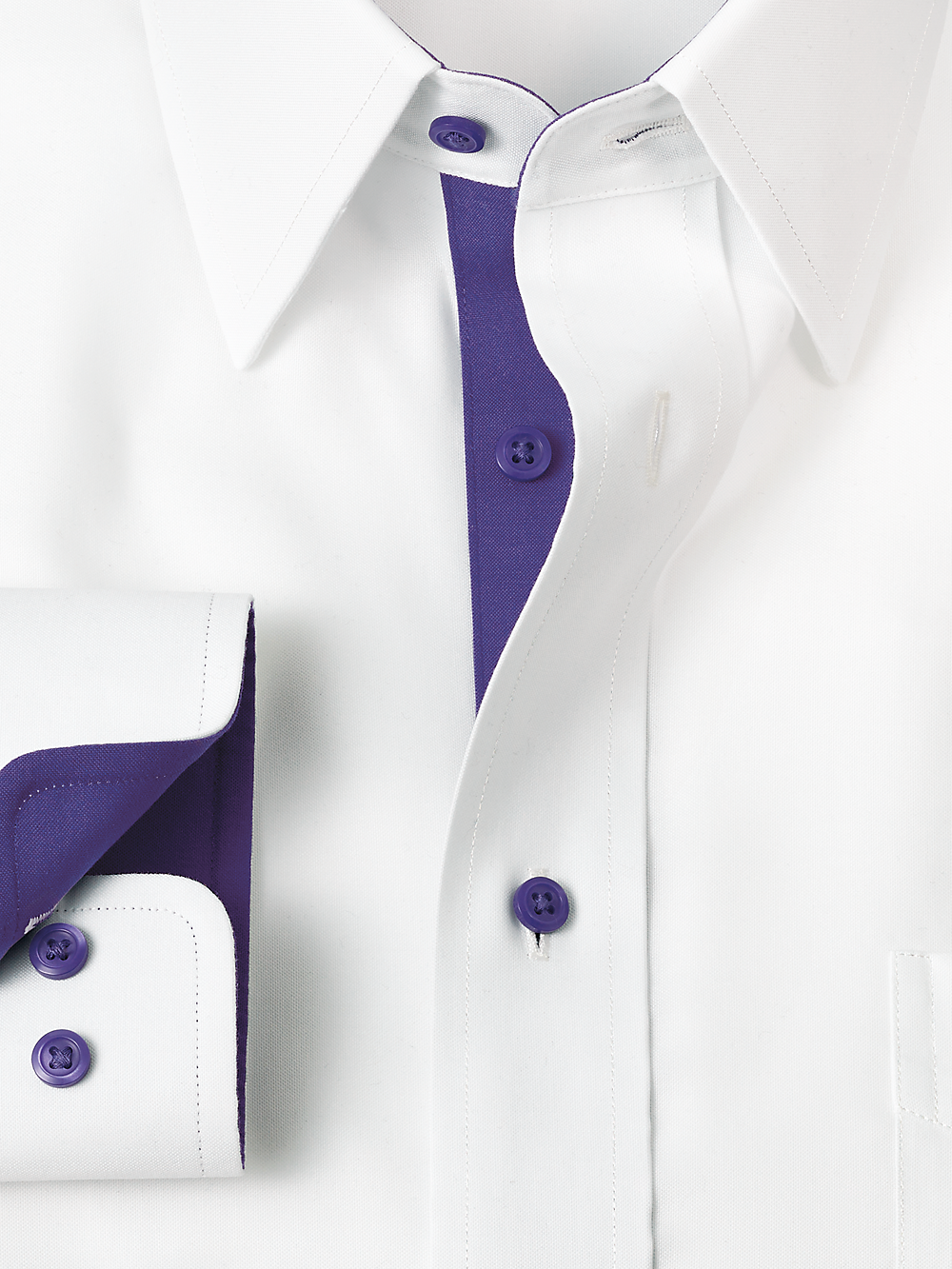 Alternate Image of Comfort Stretch Non-iron Solid Dress Shirt With Contrast Trim-5