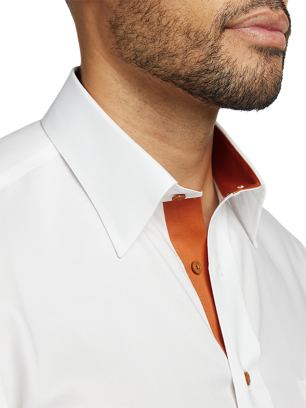 Alternate Image of Comfort Stretch Non-iron Solid Dress Shirt With Contrast Trim-2