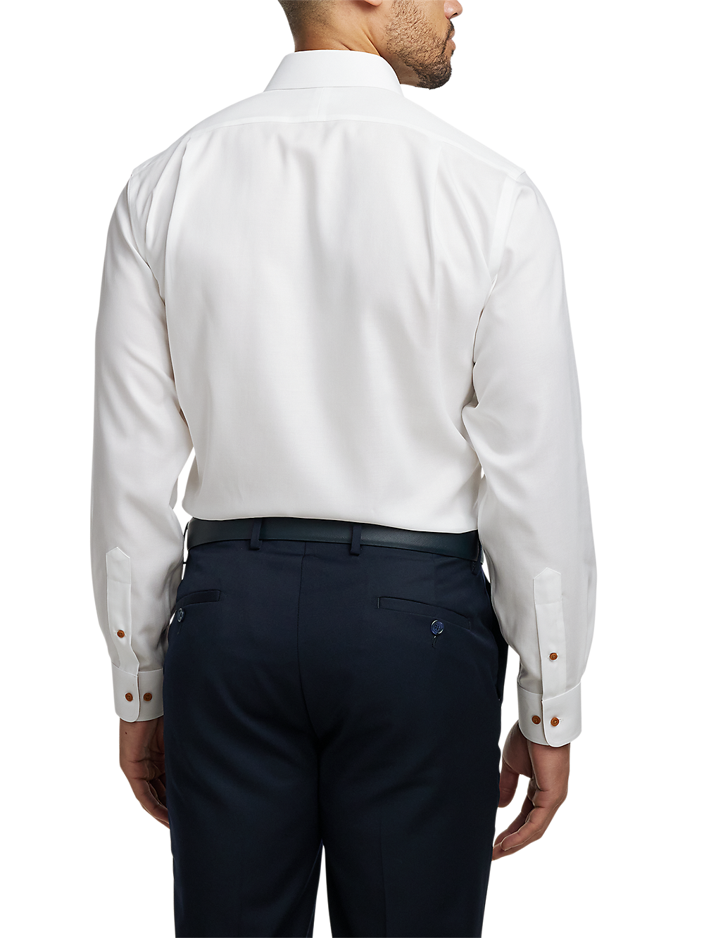 Alternate Image of Comfort Stretch Non-iron Solid Dress Shirt With Contrast Trim-4