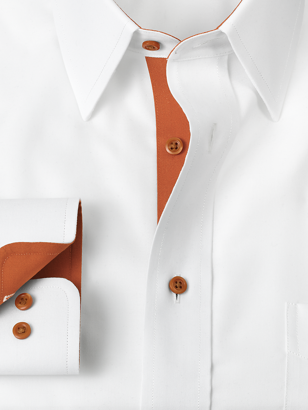 Alternate Image of Comfort Stretch Non-iron Solid Dress Shirt With Contrast Trim-5