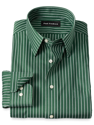 Comfort Stretch Non-Iron Stripe Dress Shirt - Green