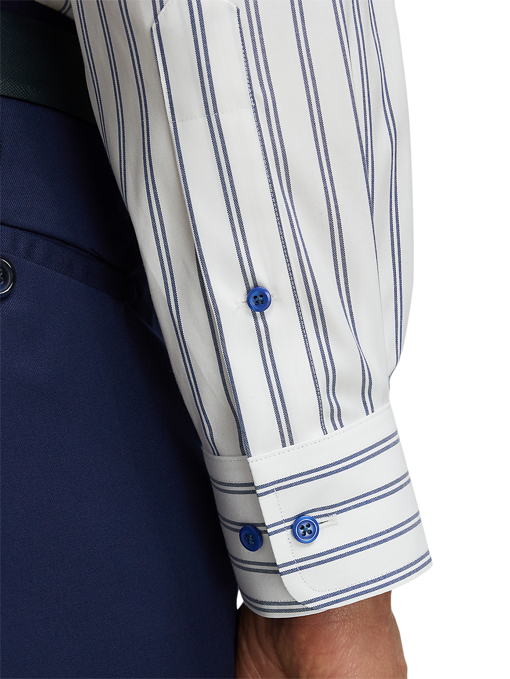 Alternate Image of Comfort Stretch Non-iron Stripe Dress Shirt With Contrast Trim-3