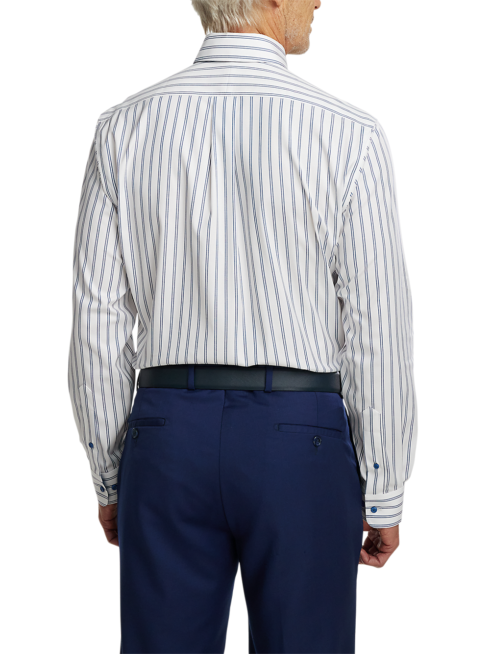 Alternate Image of Comfort Stretch Non-iron Stripe Dress Shirt With Contrast Trim-4