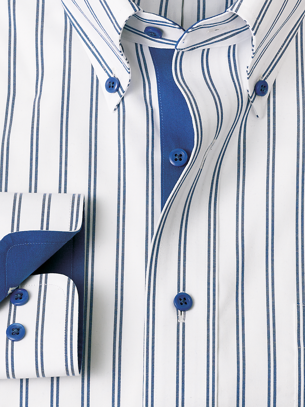 Alternate Image of Comfort Stretch Non-iron Stripe Dress Shirt With Contrast Trim-5