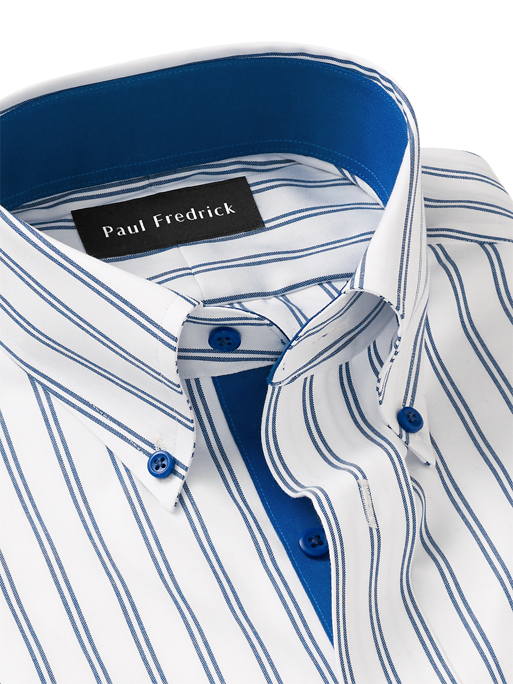 Alternate Image of Comfort Stretch Non-iron Stripe Dress Shirt With Contrast Trim-6