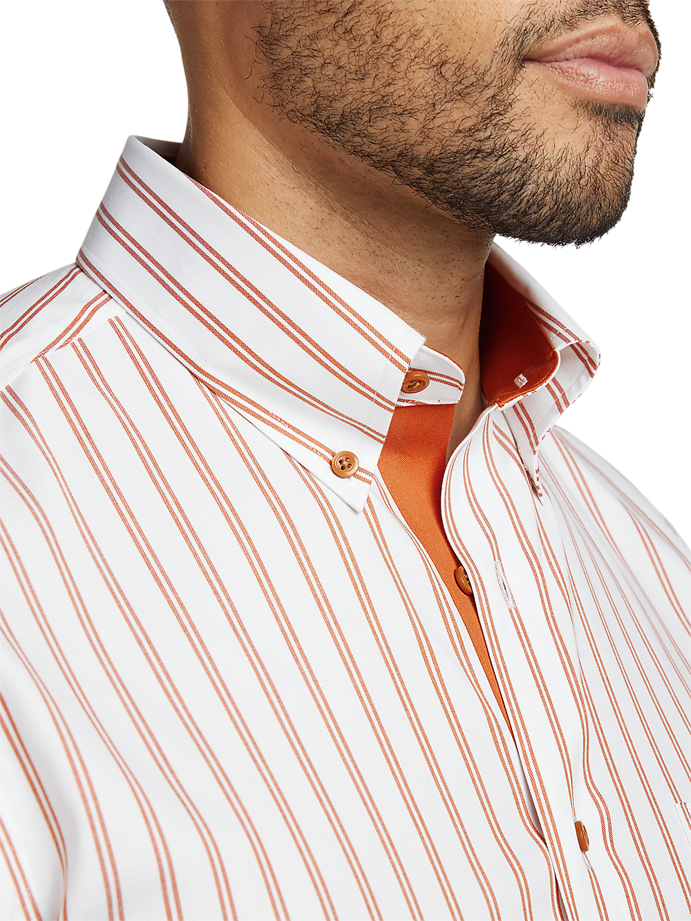 Alternate Image of Comfort Stretch Non-iron Stripe Dress Shirt With Contrast Trim-2