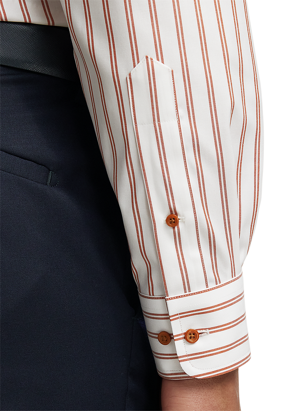 Alternate Image of Comfort Stretch Non-iron Stripe Dress Shirt With Contrast Trim-3