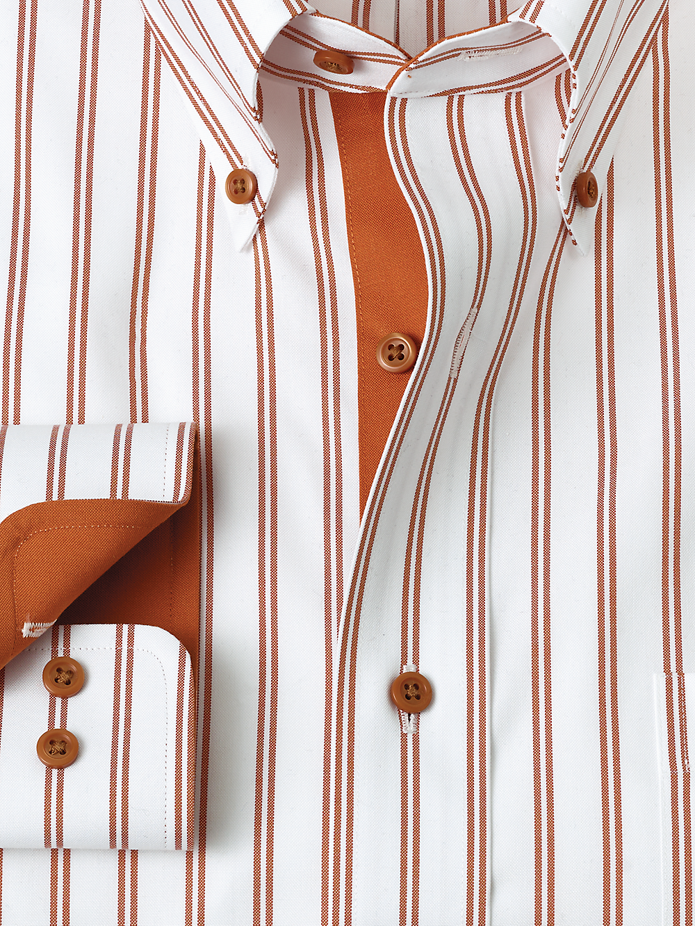 Alternate Image of Comfort Stretch Non-iron Stripe Dress Shirt With Contrast Trim-5