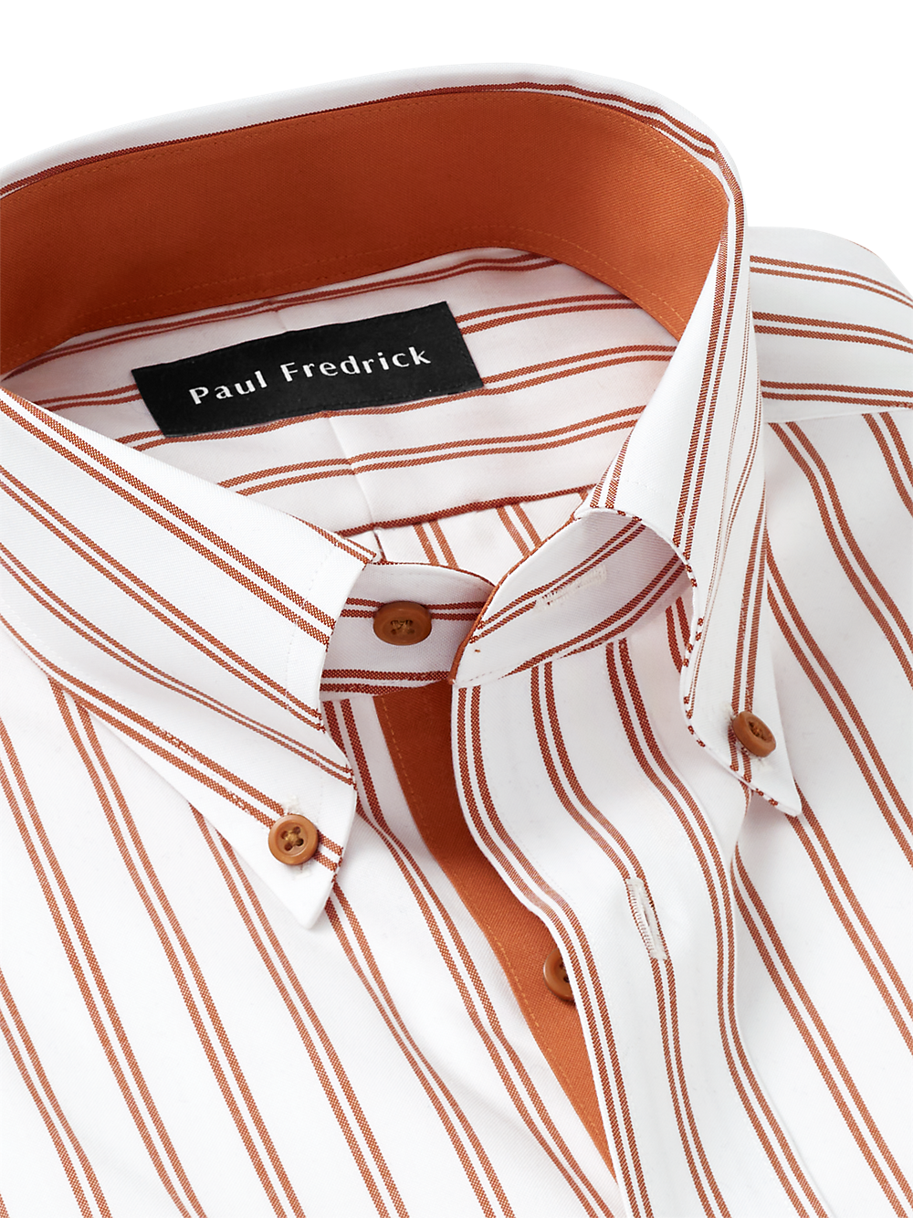 Alternate Image of Comfort Stretch Non-iron Stripe Dress Shirt With Contrast Trim-6