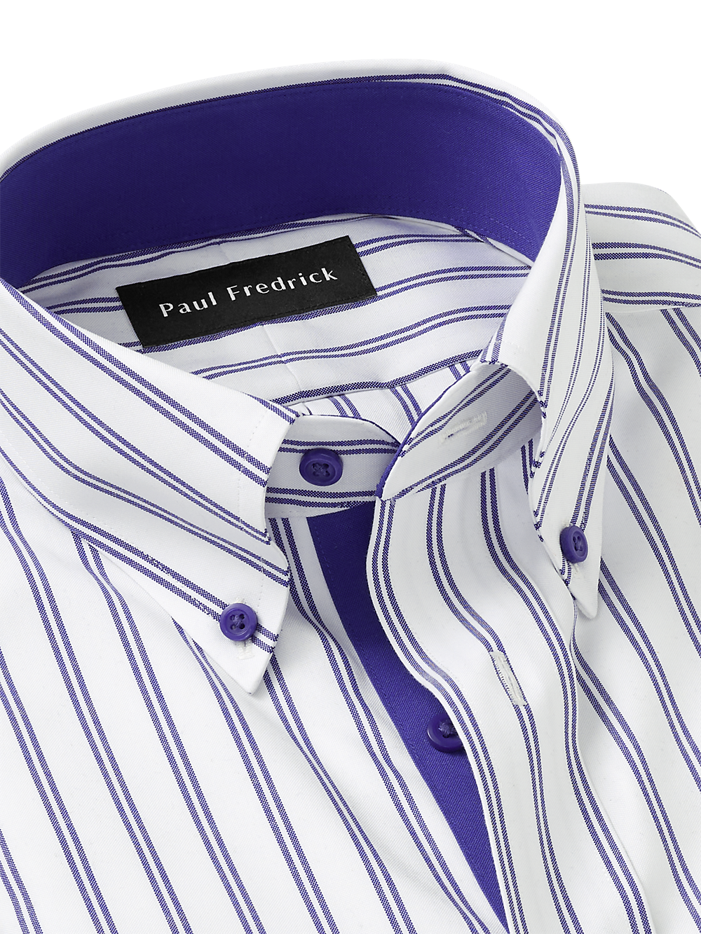 Alternate Image of Comfort Stretch Non-iron Stripe Dress Shirt With Contrast Trim-6