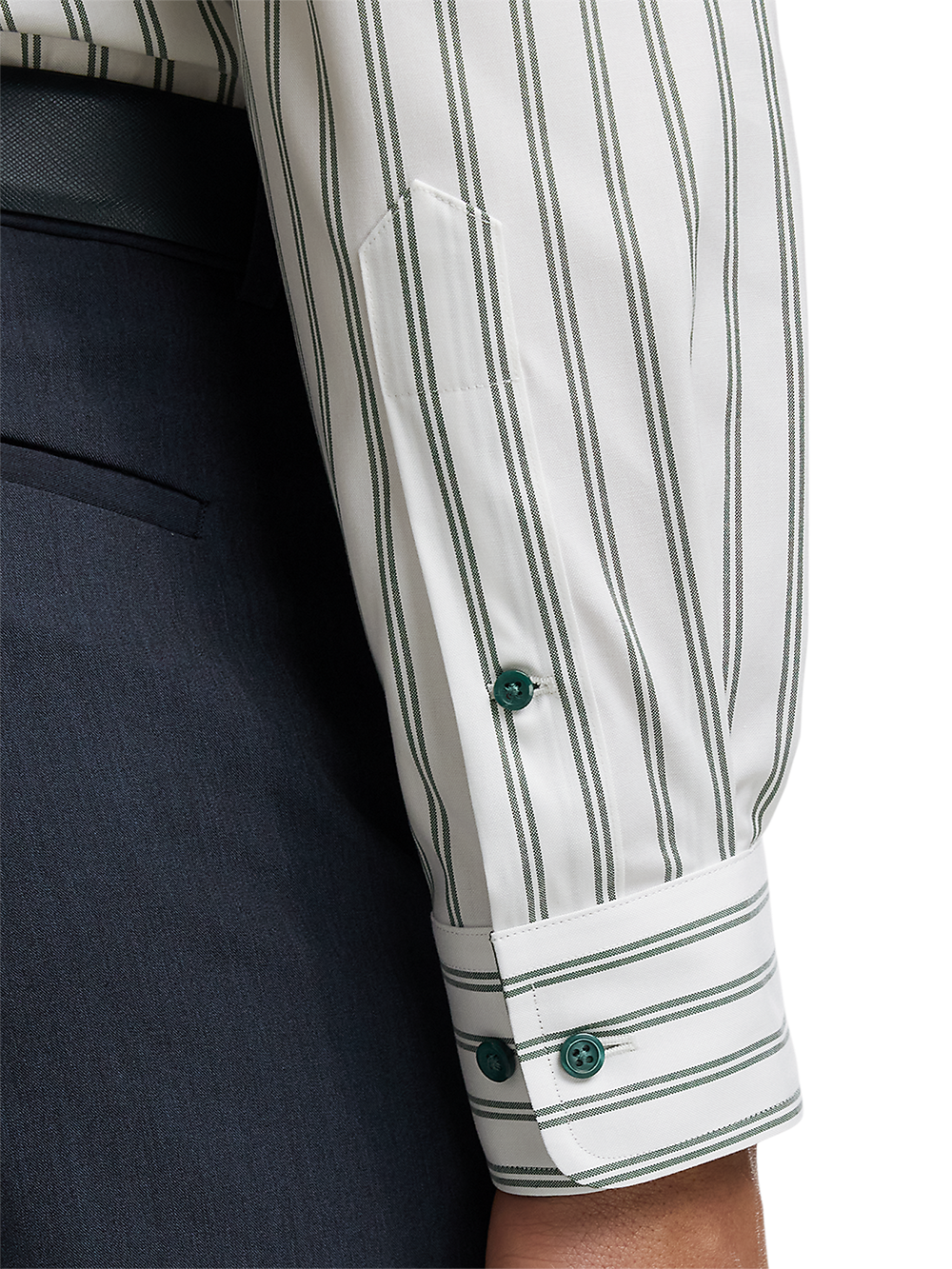 Alternate Image of Comfort Stretch Non-iron Stripe Dress Shirt With Contrast Trim-3