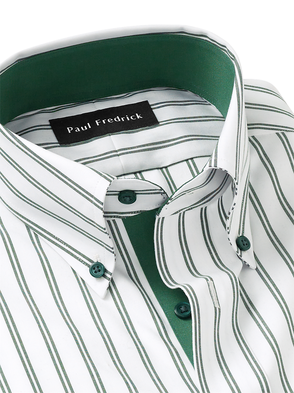 Alternate Image of Comfort Stretch Non-iron Stripe Dress Shirt With Contrast Trim-6