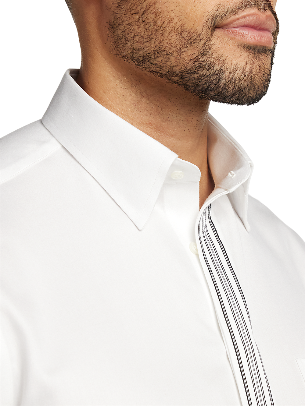 Alternate Image of Non-iron Cotton Solid Dress Shirt With Contrast Trim-2