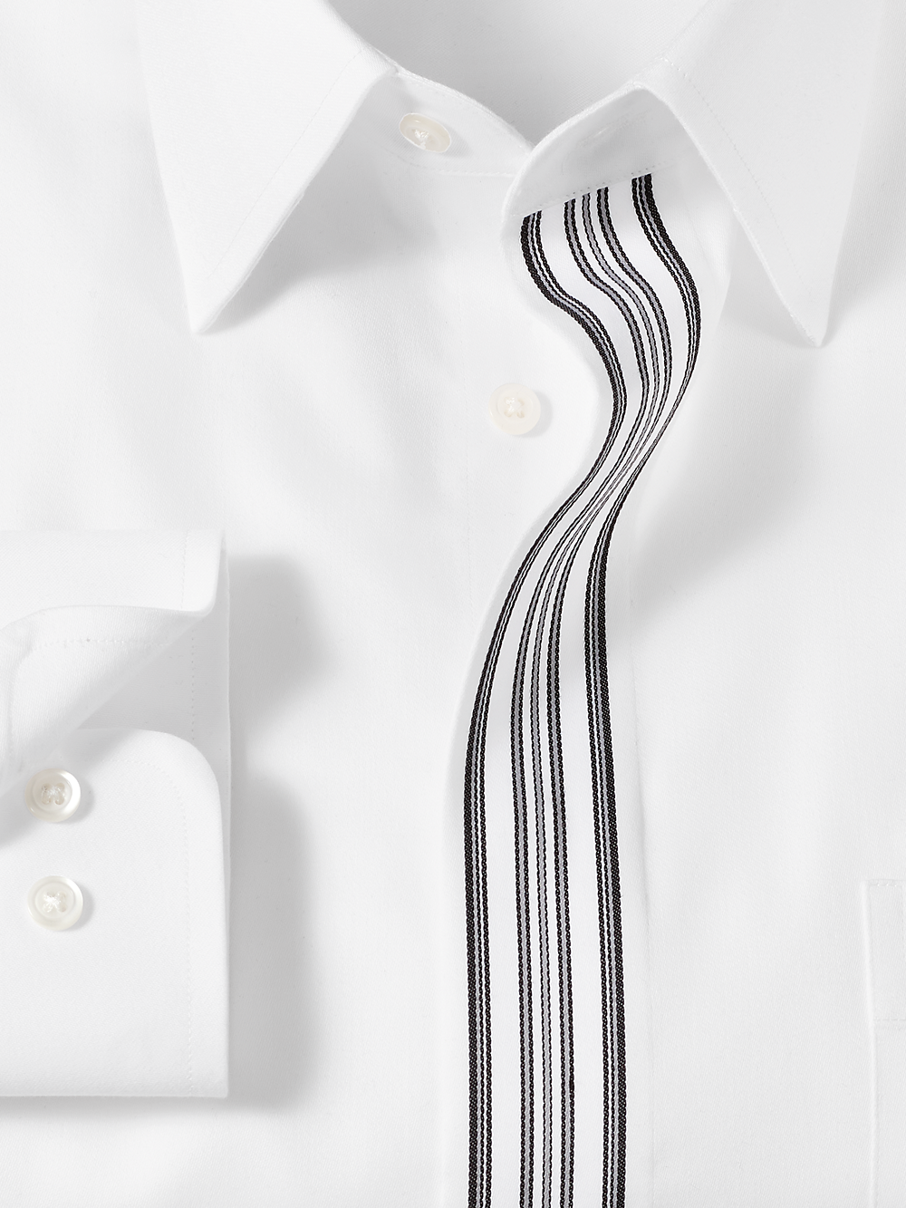 Alternate Image of Non-iron Cotton Solid Dress Shirt With Contrast Trim-5