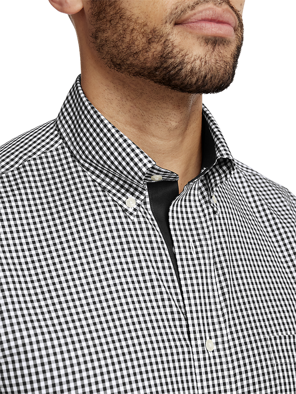 Alternate Image of Non-iron Cotton Check Dress Shirt With Contrast Trim-2