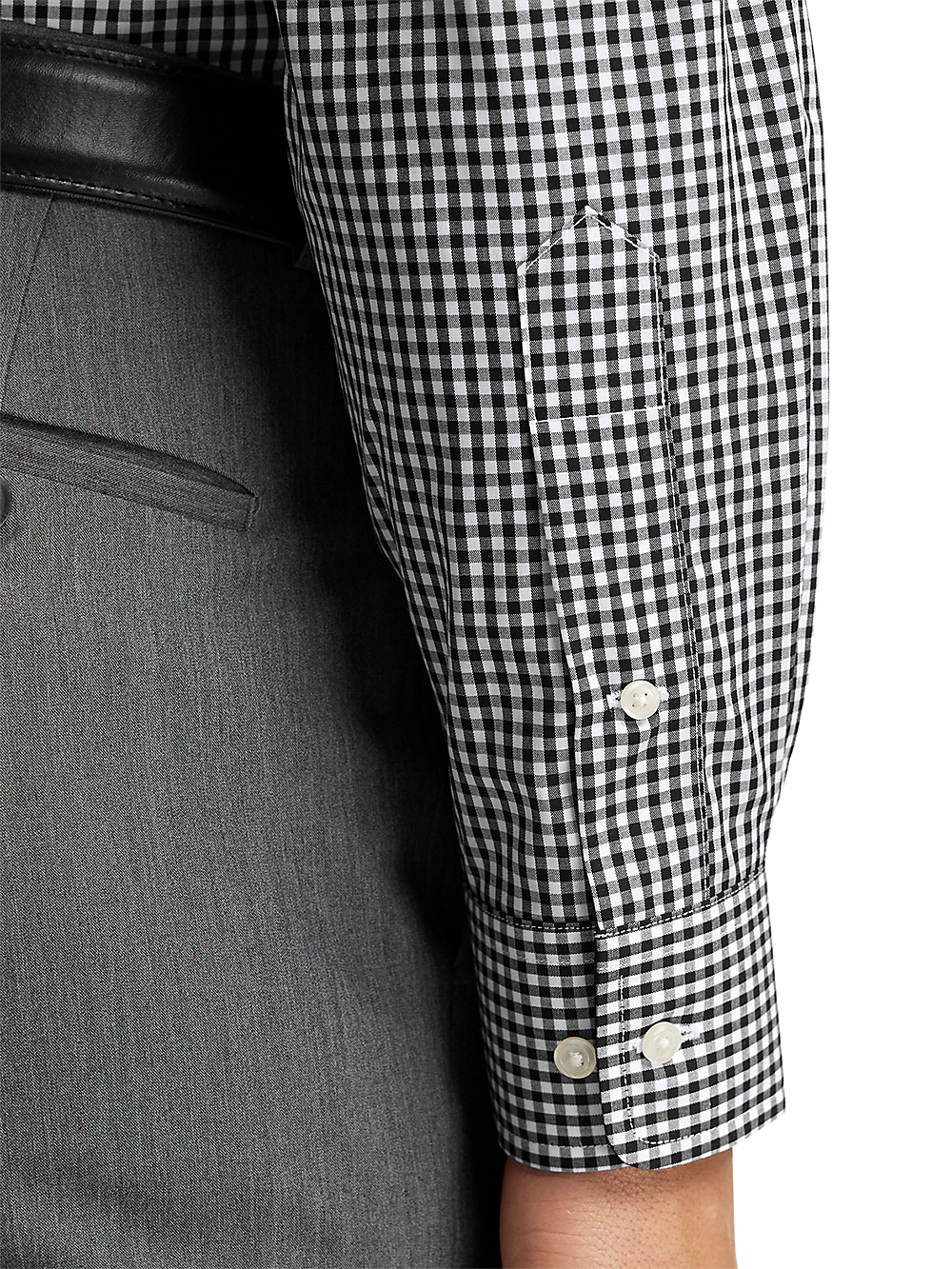 Alternate Image of Non-iron Cotton Check Dress Shirt With Contrast Trim-3