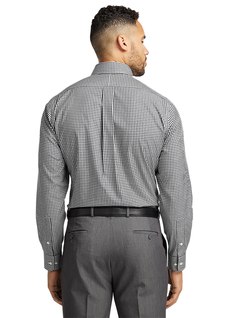 Alternate Image of Non-iron Cotton Check Dress Shirt With Contrast Trim-4