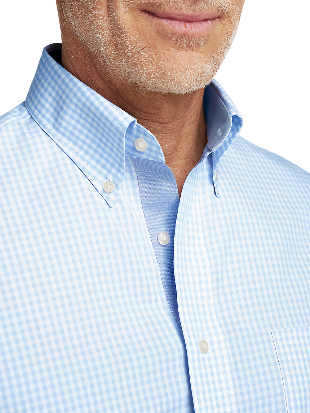 Alternate Image of Non-iron Cotton Check Dress Shirt With Contrast Trim-2