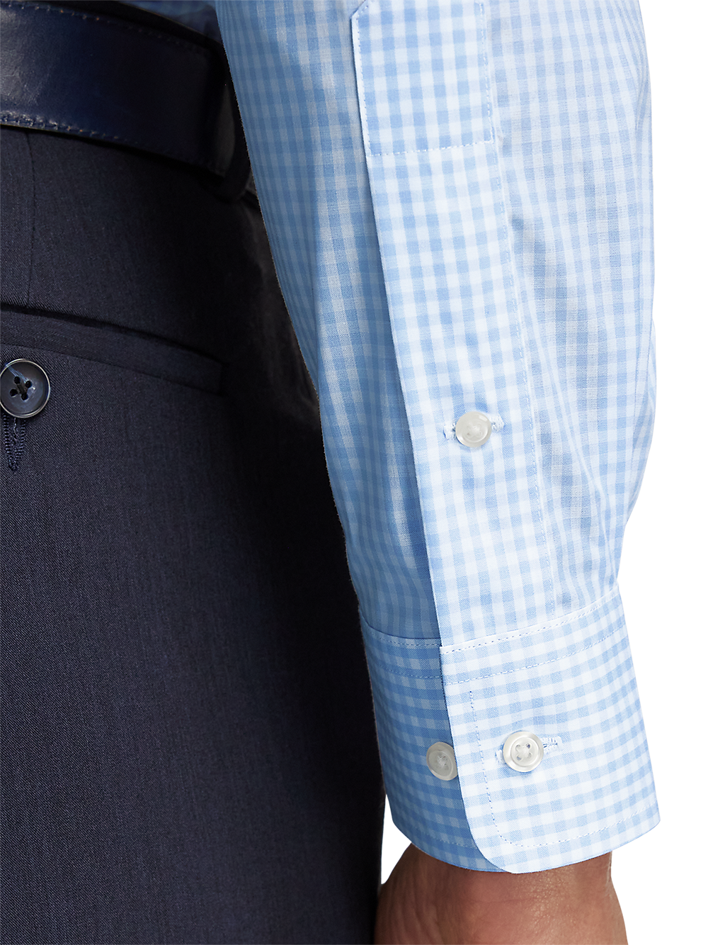 Alternate Image of Non-iron Cotton Check Dress Shirt With Contrast Trim-3