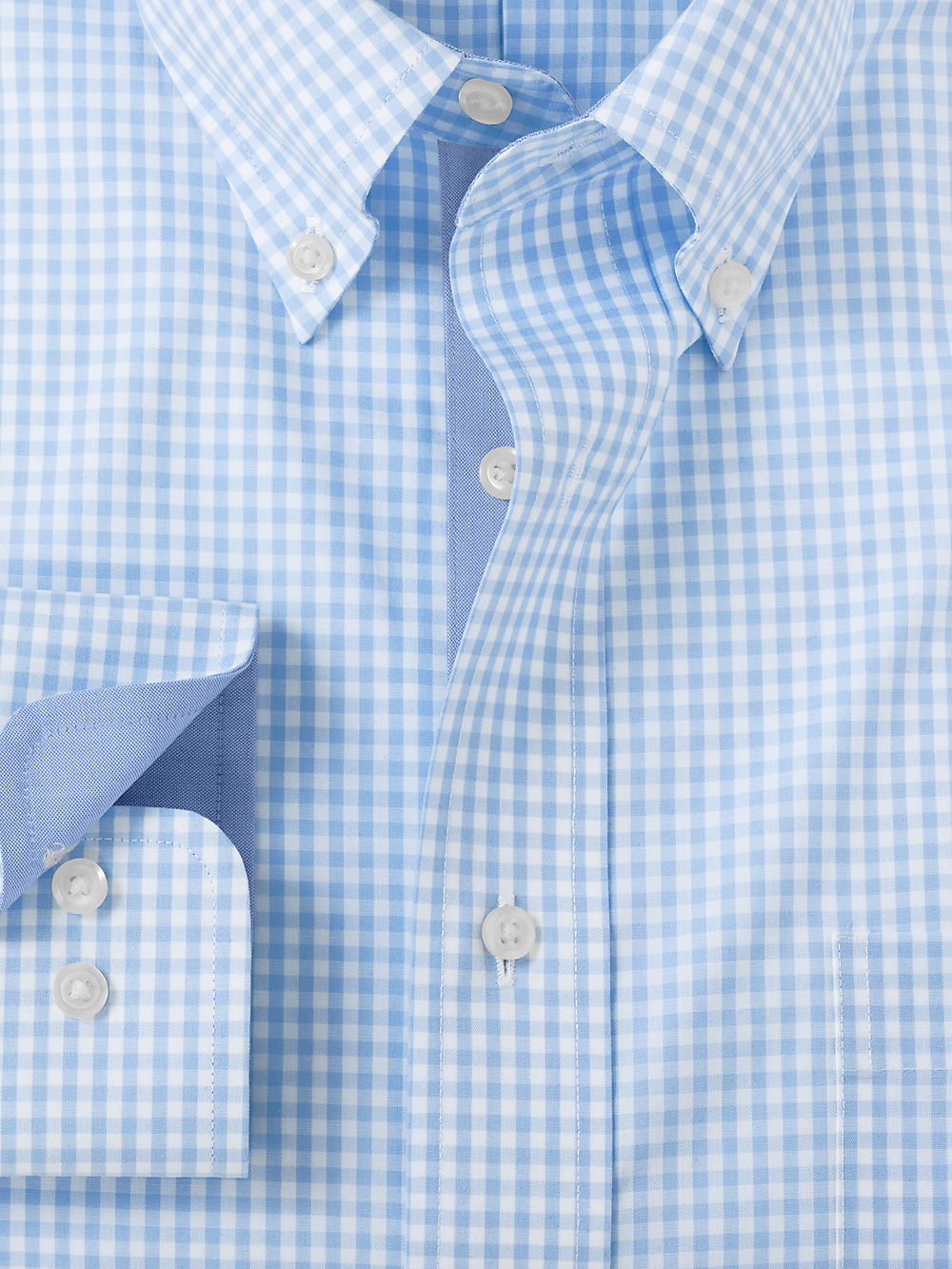 Alternate Image of Non-iron Cotton Check Dress Shirt With Contrast Trim-5