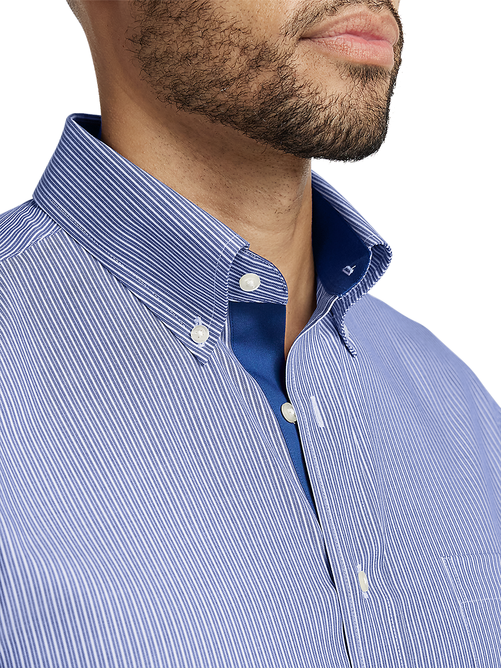 Alternate Image of Non-iron Cotton Stripe Dress Shirt With Contrast Trim-2