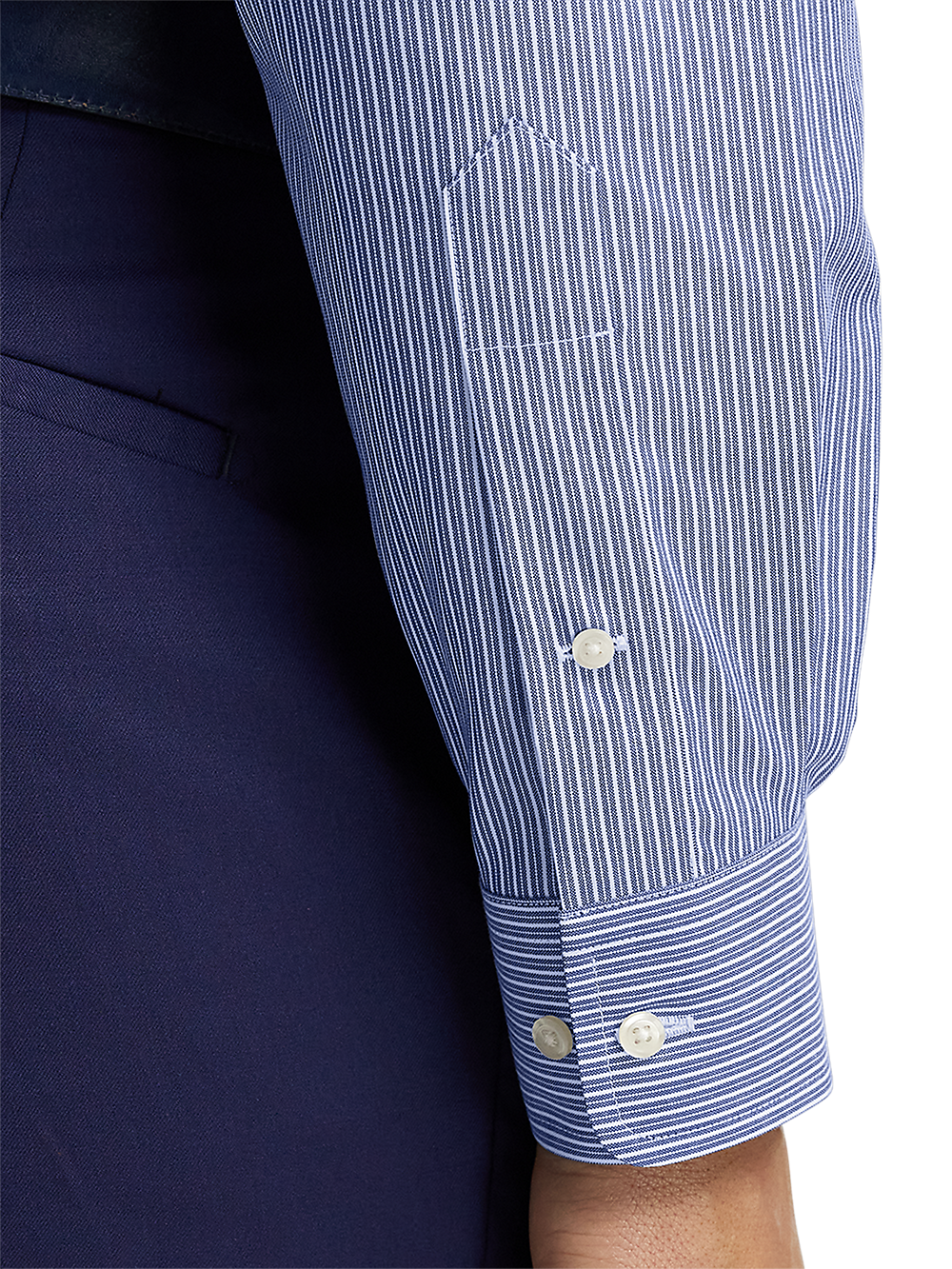 Alternate Image of Non-iron Cotton Stripe Dress Shirt With Contrast Trim-3