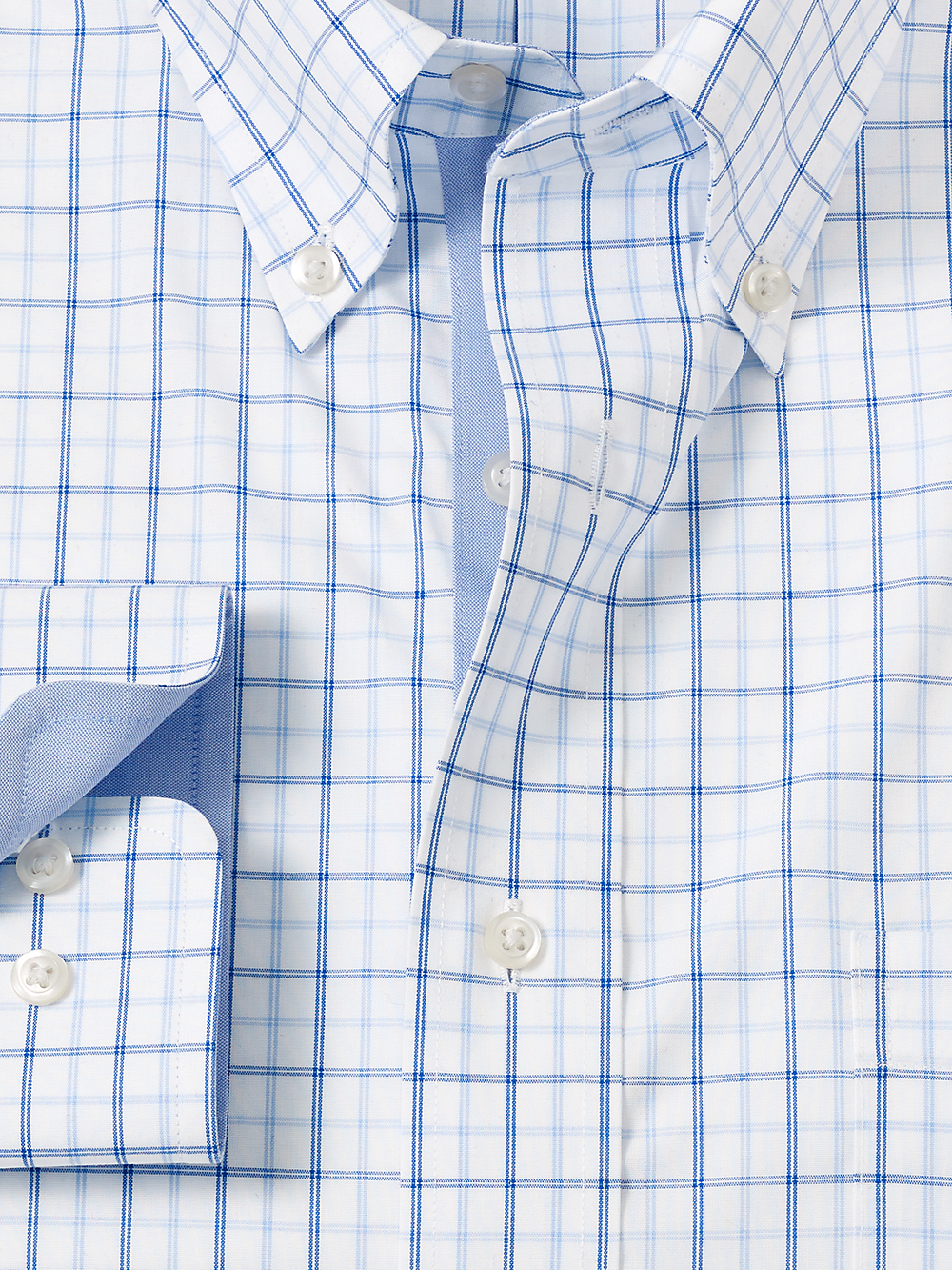 Alternate Image of Non-iron Cotton Windowpane Dress Shirt With Contrast Trim-5