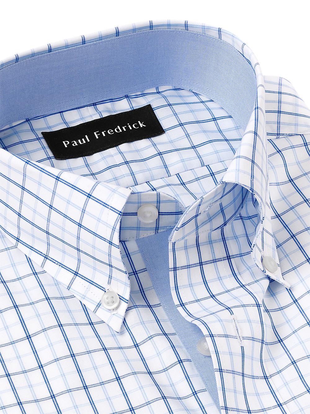 Alternate Image of Non-iron Cotton Windowpane Dress Shirt With Contrast Trim-6