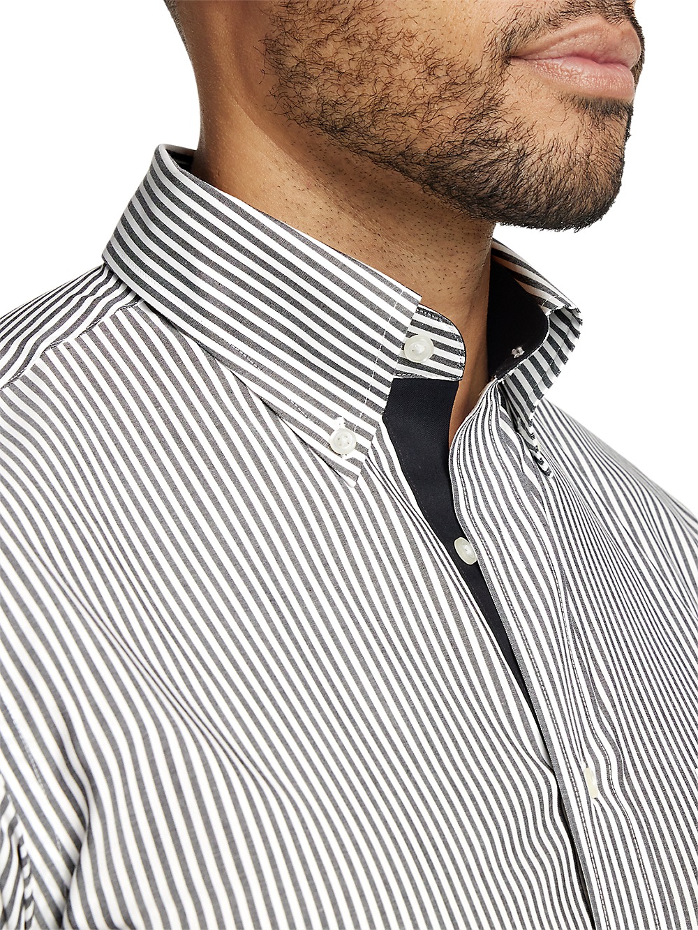 Alternate Image of Non-iron Cotton Stripe Dress Shirt With Contrast Trim-2