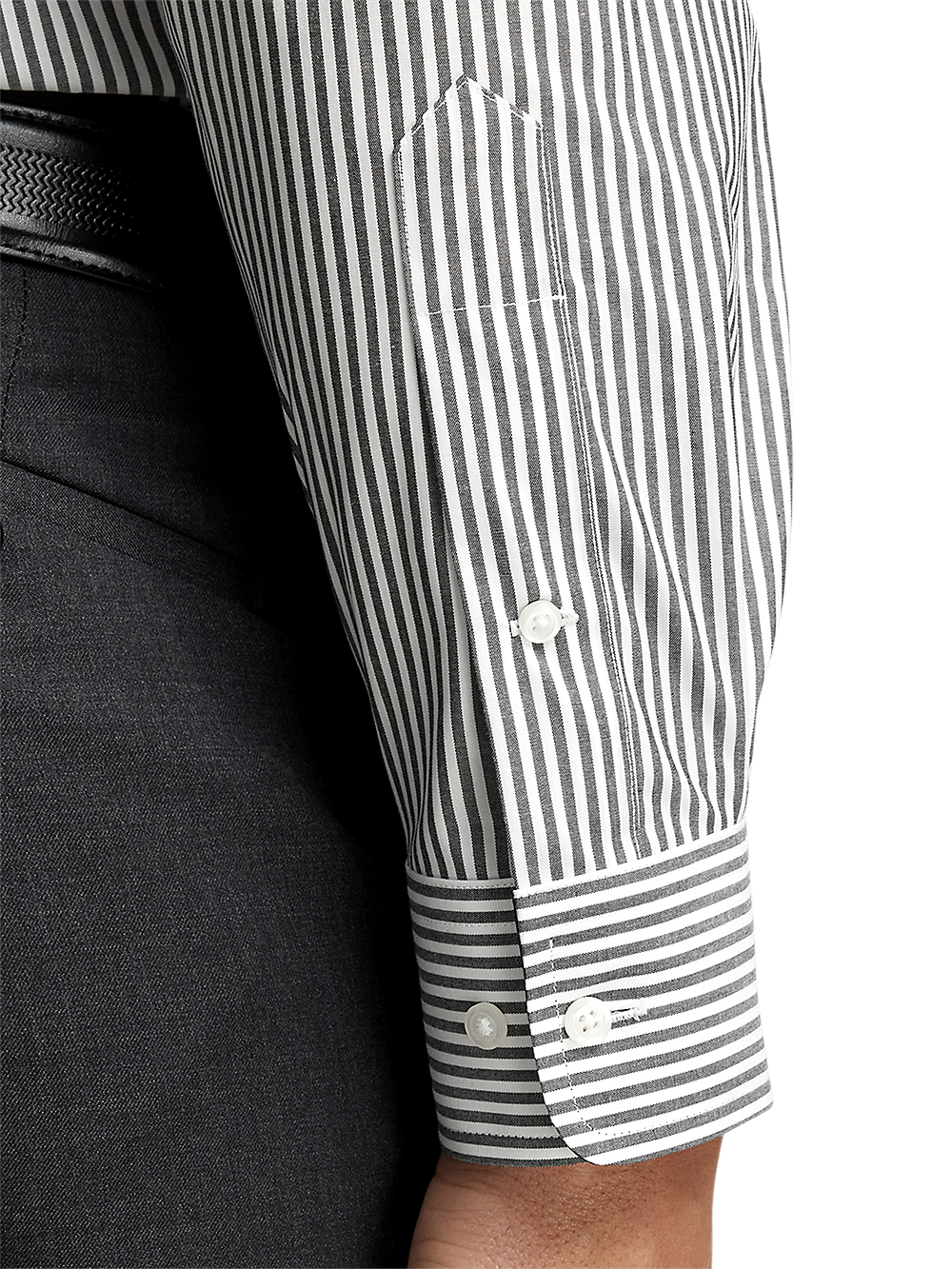 Alternate Image of Non-iron Cotton Stripe Dress Shirt With Contrast Trim-3