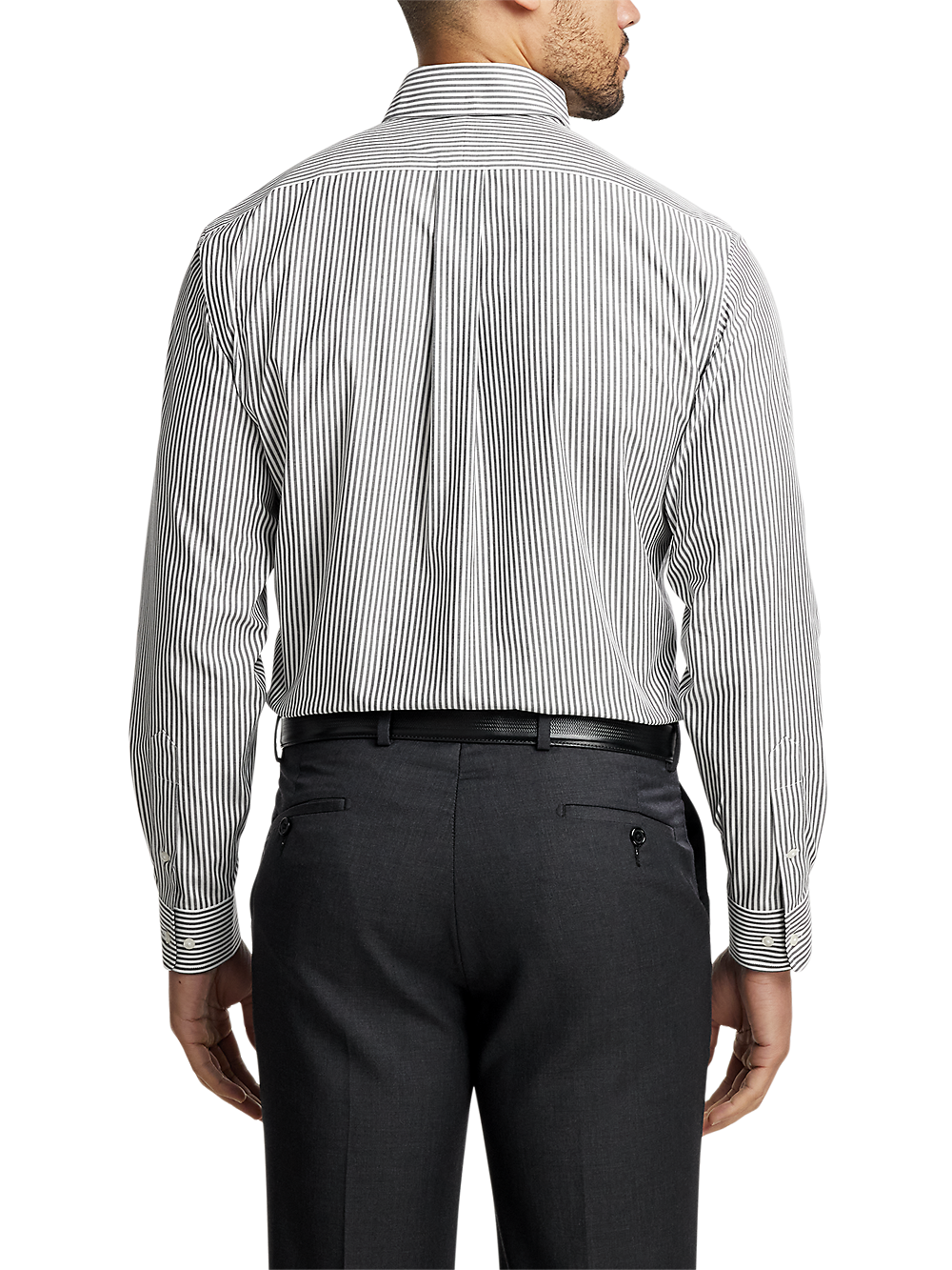 Alternate Image of Non-iron Cotton Stripe Dress Shirt With Contrast Trim-4