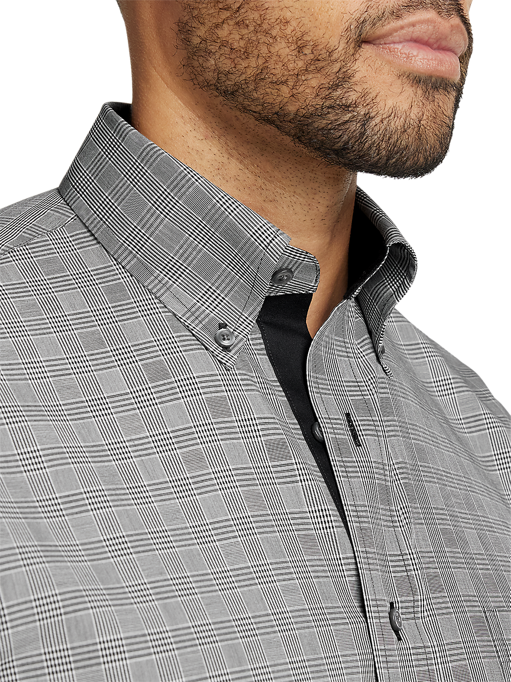 Alternate Image of Non-iron Cotton Plaid Dress Shirt With Contrast Trim-2