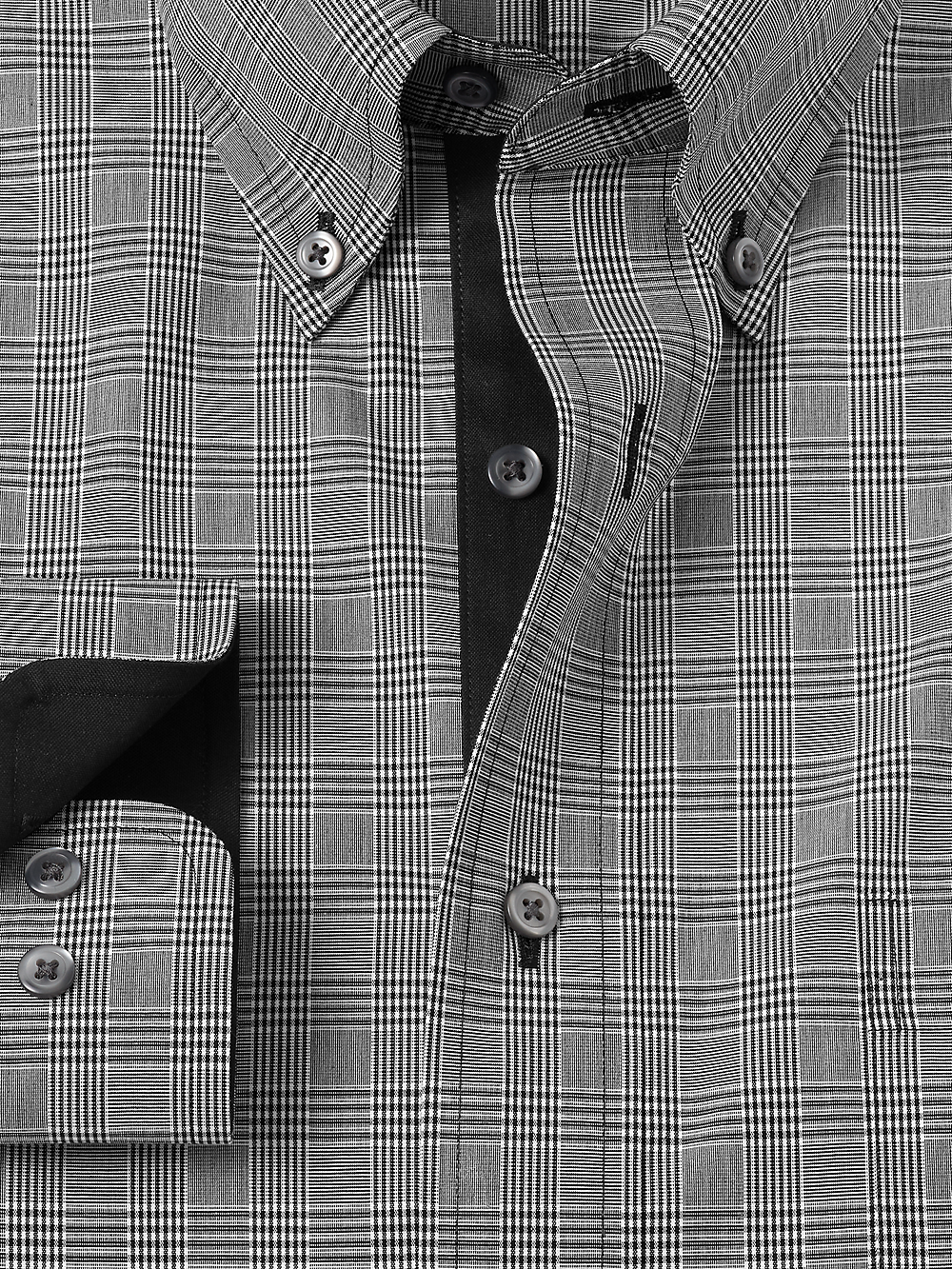 Alternate Image of Non-iron Cotton Plaid Dress Shirt With Contrast Trim-5