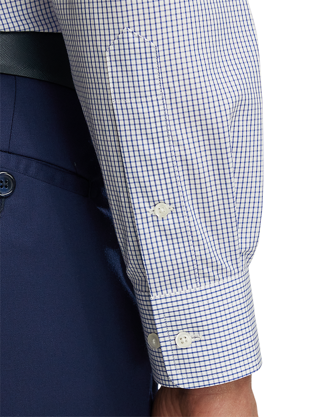 Alternate Image of Non-iron Cotton Check Dress Shirt With Contrast Trim-3