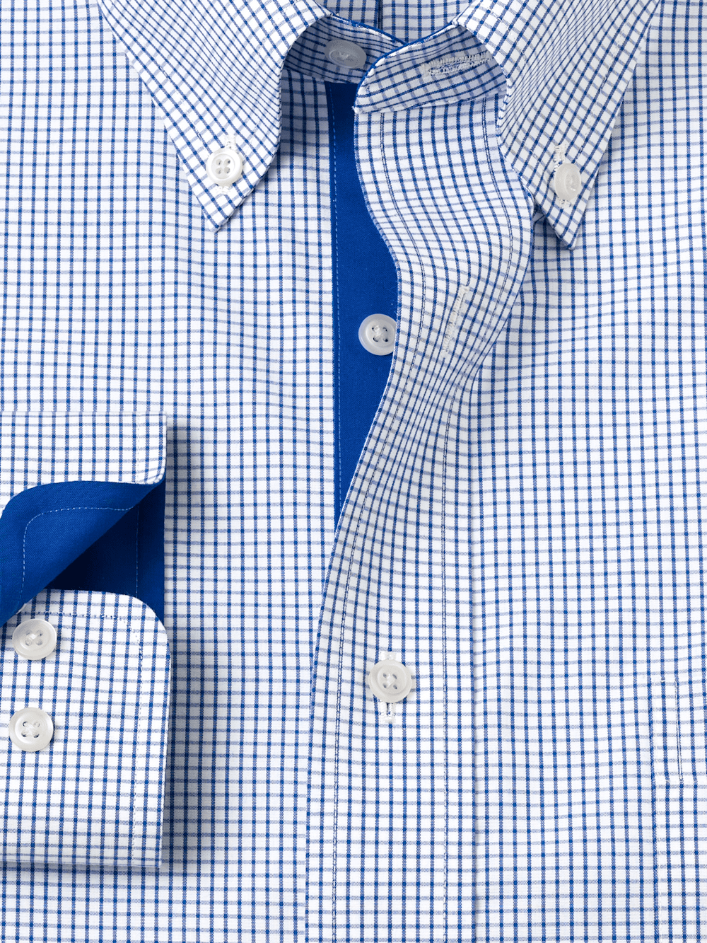 Alternate Image of Non-iron Cotton Check Dress Shirt With Contrast Trim-5