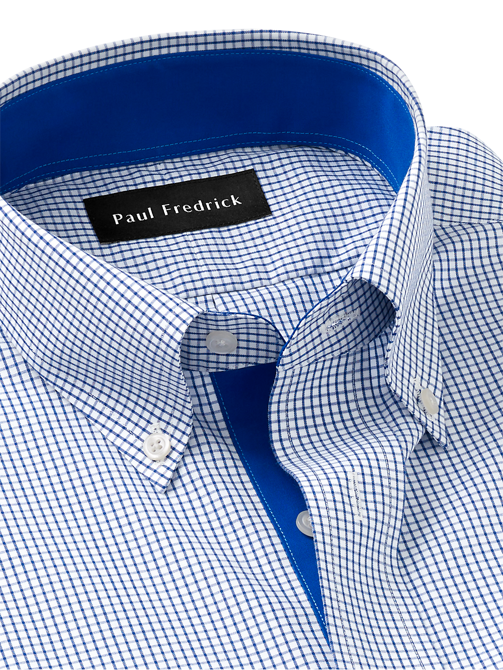 Alternate Image of Non-iron Cotton Check Dress Shirt With Contrast Trim-6