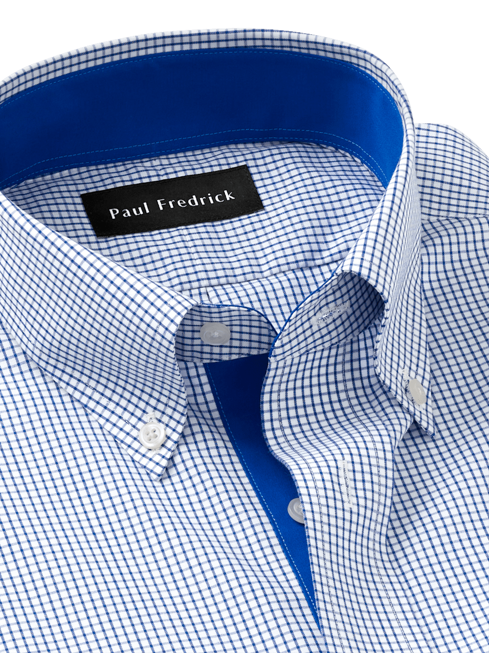 Alternate Image of Non-iron Cotton Check Dress Shirt With Contrast Trim-6