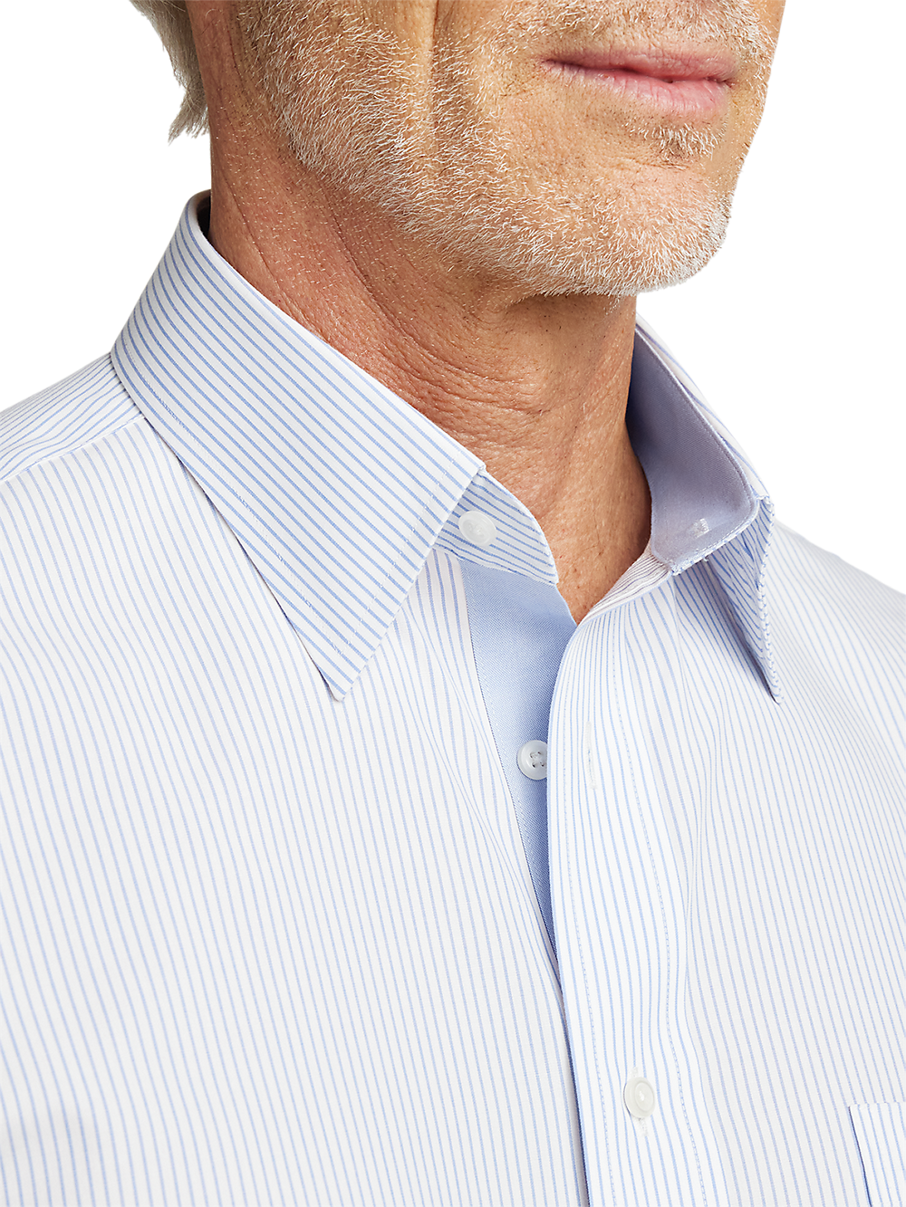 Alternate Image of Non-iron Cotton Stripe Dress Shirt With Contrast Trim-2