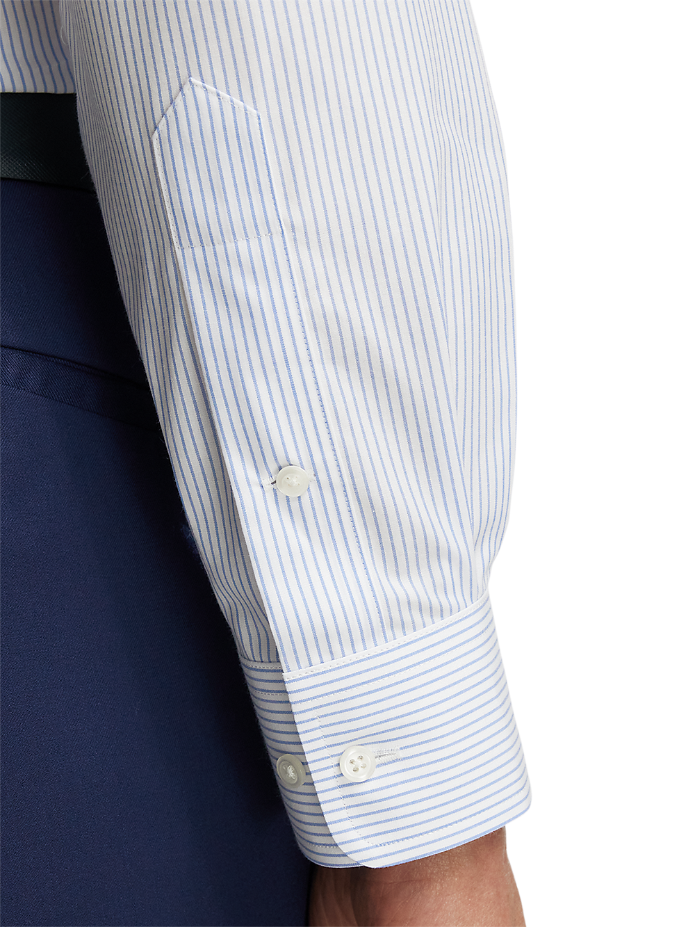 Alternate Image of Non-iron Cotton Stripe Dress Shirt With Contrast Trim-3