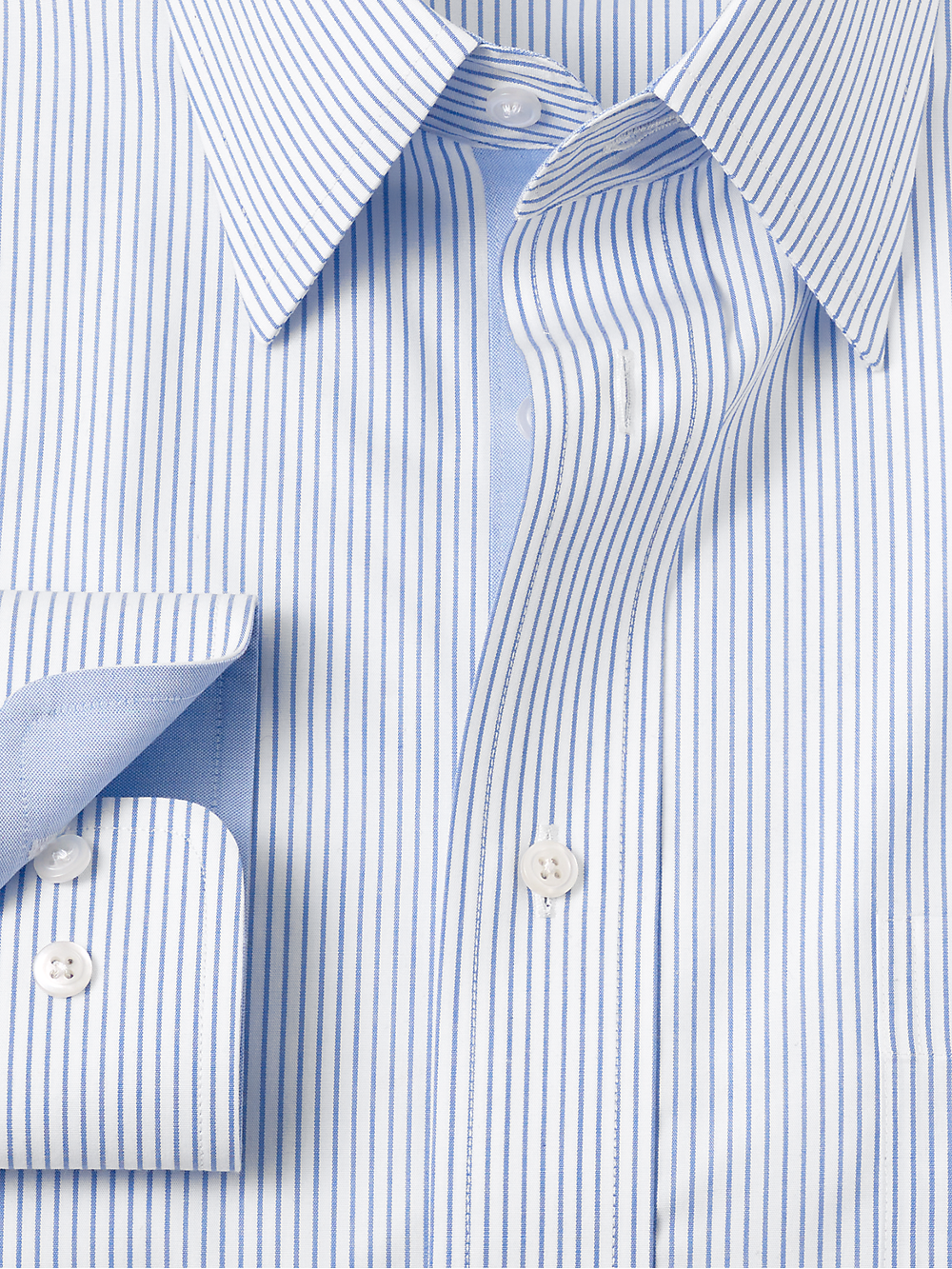 Alternate Image of Non-iron Cotton Stripe Dress Shirt With Contrast Trim-5